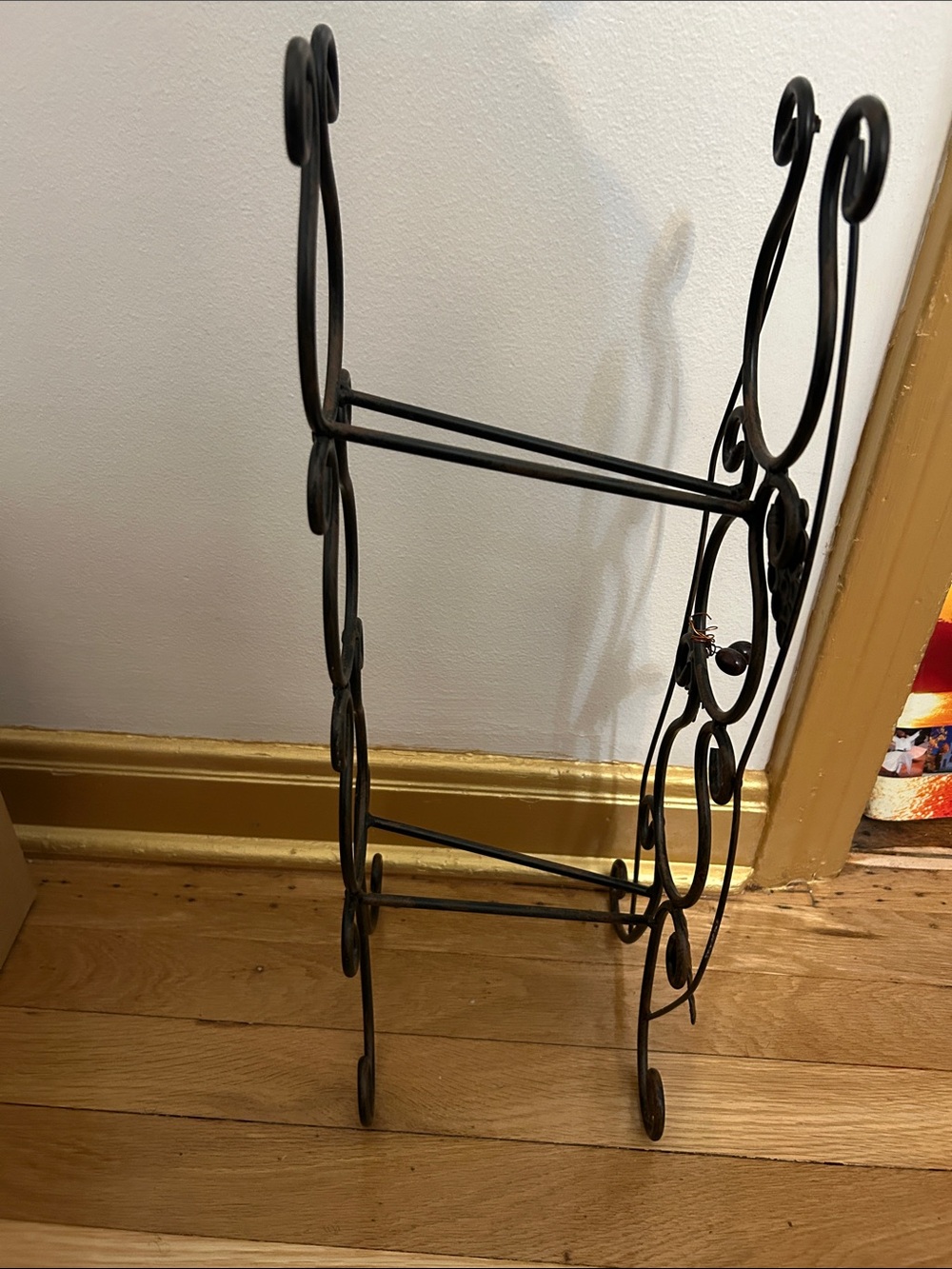 Black Wrought Iron Decorative Wine Rack